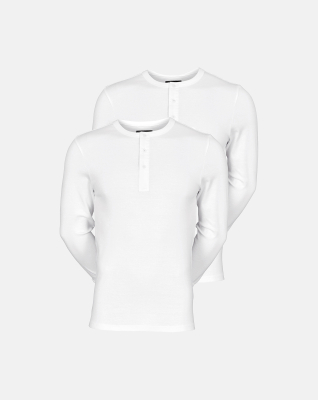 2-pak grandad langærmet | 100% økologisk bomuld | hvid -JBS 2-pak grandad langærmet | 100% økologisk bomuld | hvid -JBS