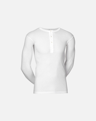 Langærmet t-shirt "grandad" | 100% bomuld | Hvid -JBS Langærmet t-shirt "grandad" | 100% bomuld | Hvid -JBS